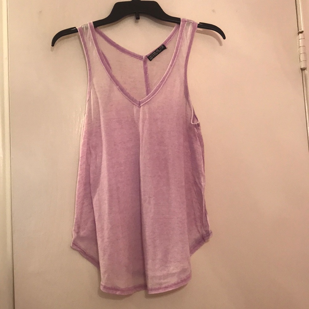 A purple tank top